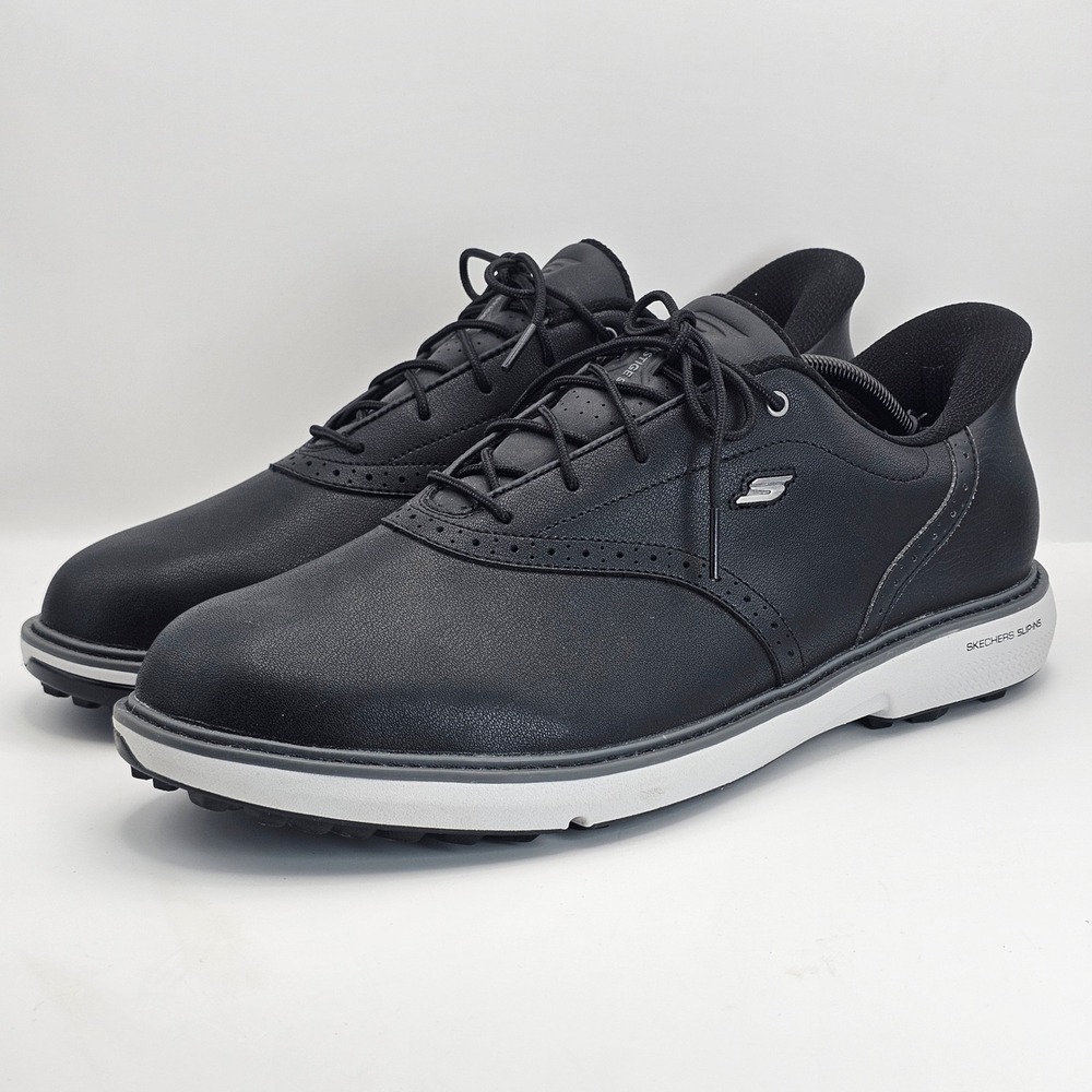 Skechers GO GOLF Elite 5 Prestige Slip-ins Black Spikeless Shoes 214126 Mens 12